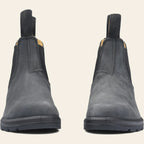 Men's Rugged Treaded Sole Leather Chelsea Boots with Dual Pull Tabs