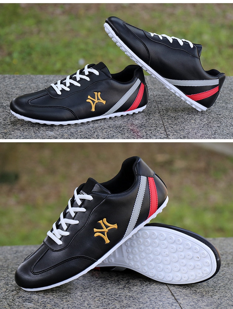 Men's Lightweight Lace-Up Trainers with Cushioned Collar