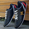 Men's Lightweight Lace-Up Trainers with Cushioned Collar – Black