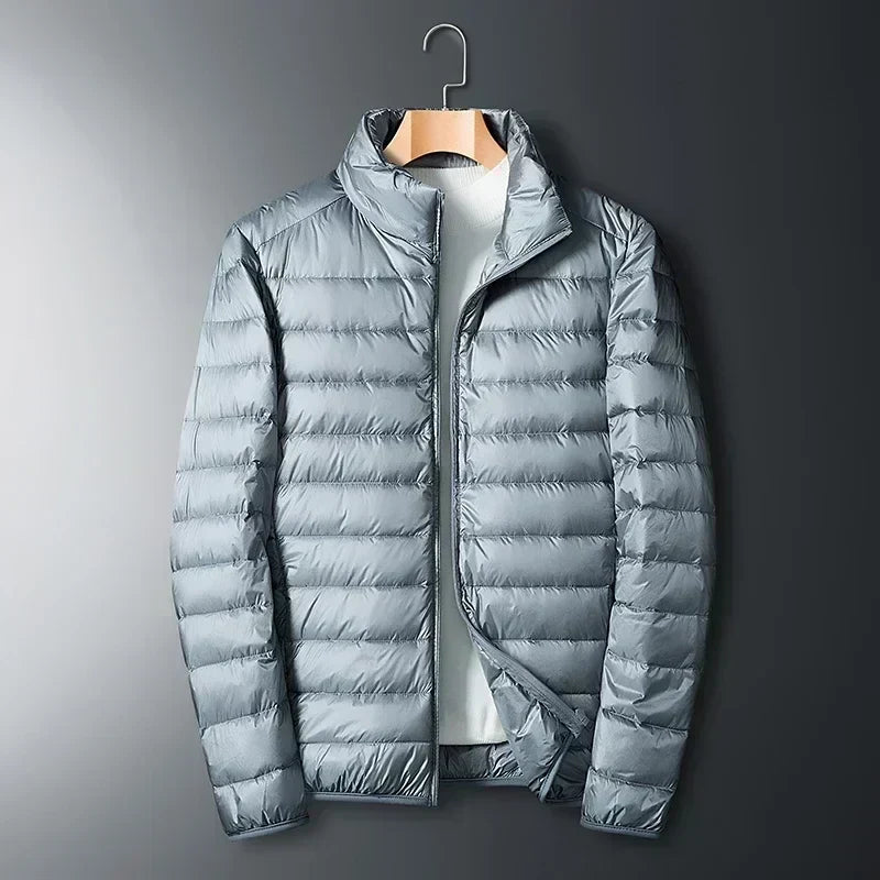 Men's Packable Lightweight Puffer Jacket for Travel – Grey