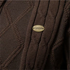 Men's Cable-Knit Cardigan with Broad Shawl Collar