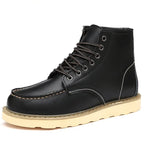 Men's Water-Resistant Leather Winter Ankle Boots with Warm Lining