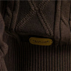 Men's Cable-Knit Cardigan with Broad Shawl Collar