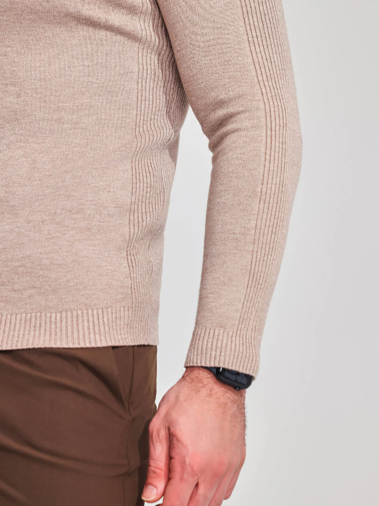 Men's Smooth Knit High Neck Slim Jumper
