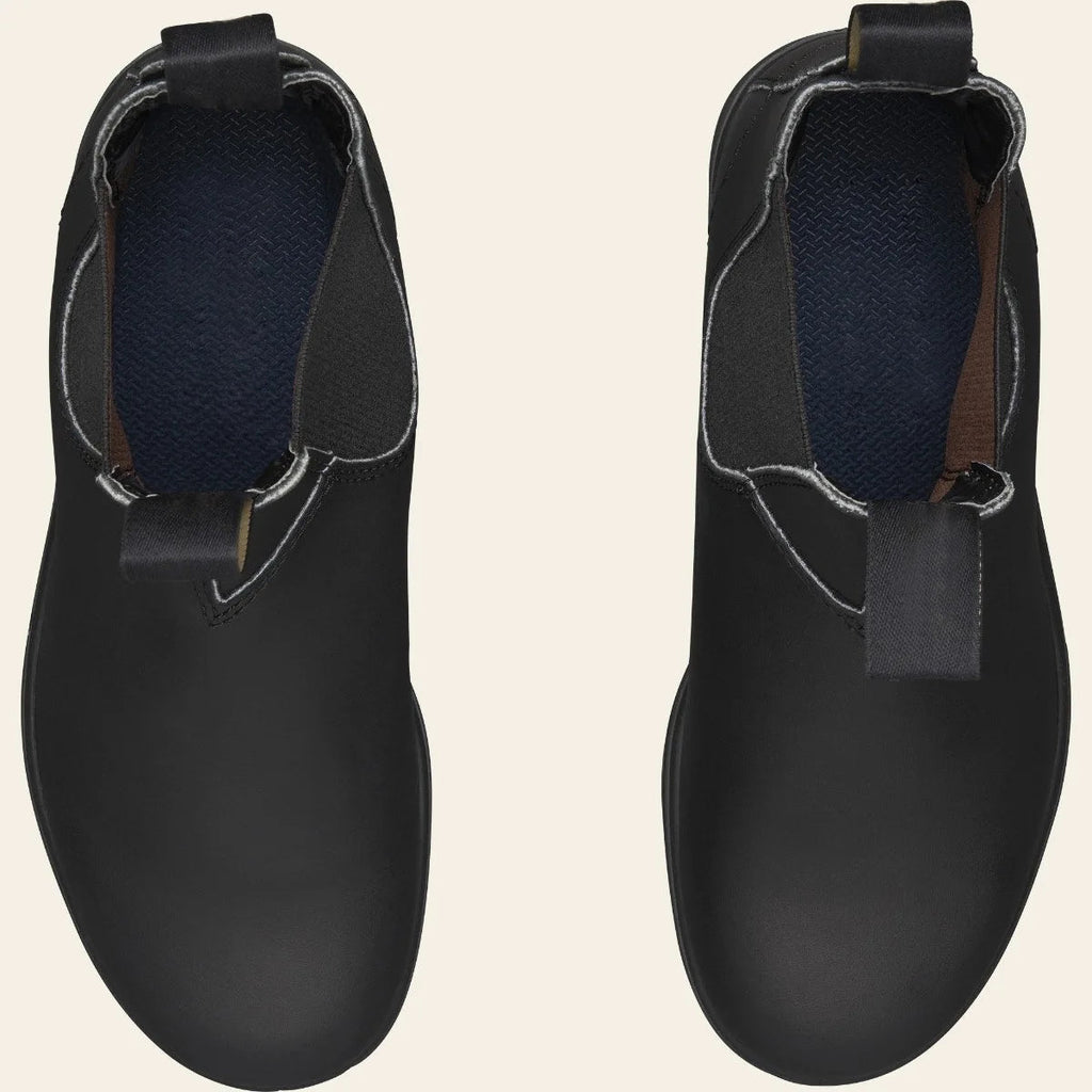 Men's Rugged Treaded Sole Leather Chelsea Boots with Dual Pull Tabs