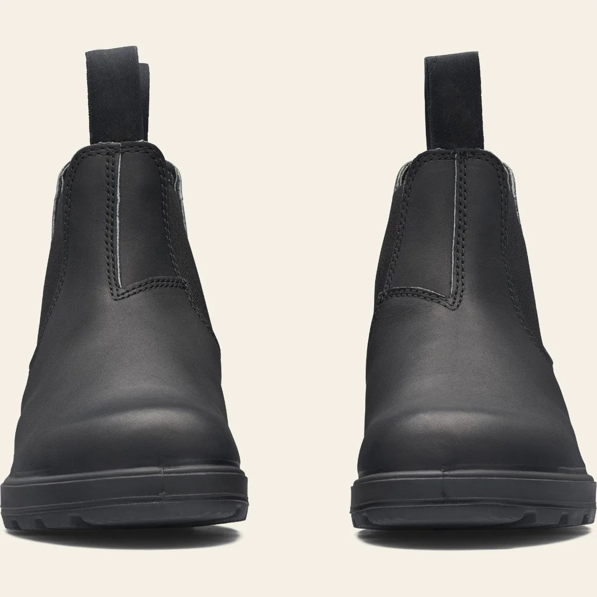 Men's Rugged Treaded Sole Leather Chelsea Boots with Dual Pull Tabs