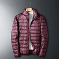 Men's Packable Lightweight Puffer Jacket for Travel – Wine Red
