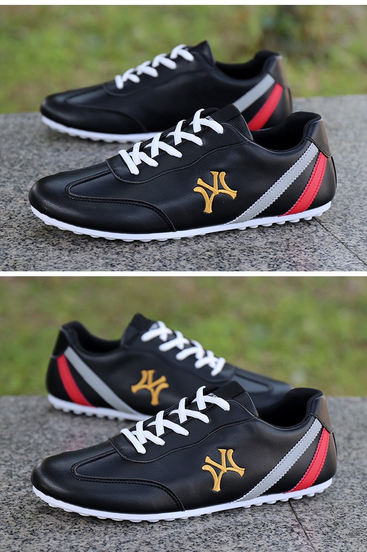 Men's Lightweight Lace-Up Trainers with Cushioned Collar