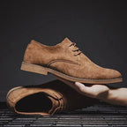 Men's Lace-Up Oxford Dress Shoes in Cushioned Vegan Suede – Brown
