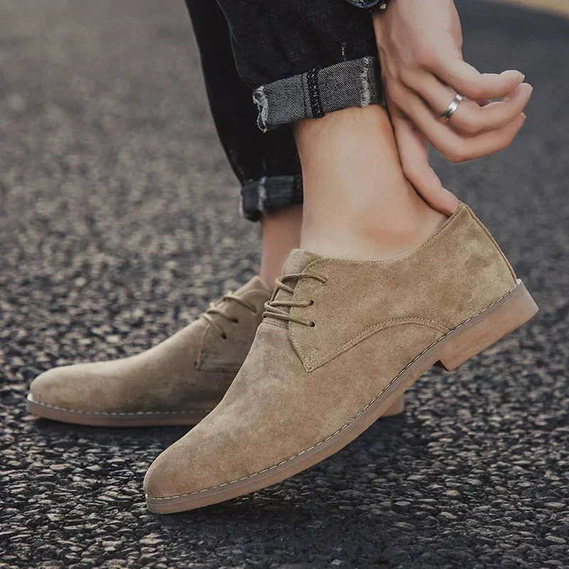 Men's Lace-Up Oxford Dress Shoes in Cushioned Vegan Suede