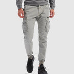 Men's Cargo Joggers with Elasticated Waist and Layered Pockets