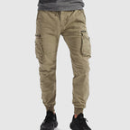 Men's Cargo Joggers with Elasticated Waist and Layered Pockets