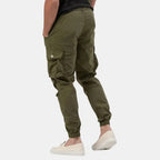 Men's Lightweight Tapered Cargo Joggers with Gathered Cuffs