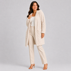 Women's Hooded Textured Knit Cardigan Sweater