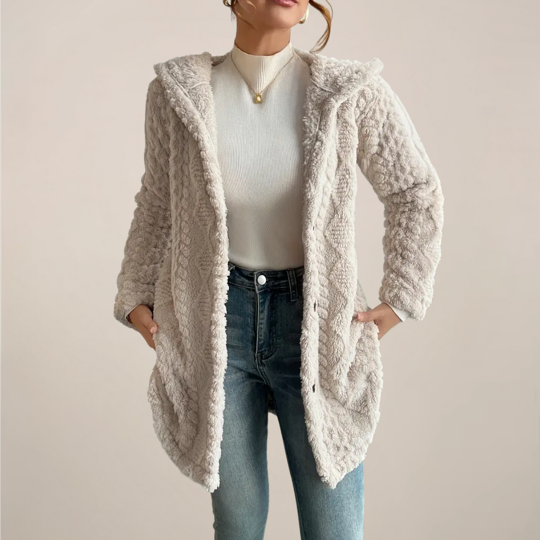 Evelyn | Women’s Hooded Textured Cardigan