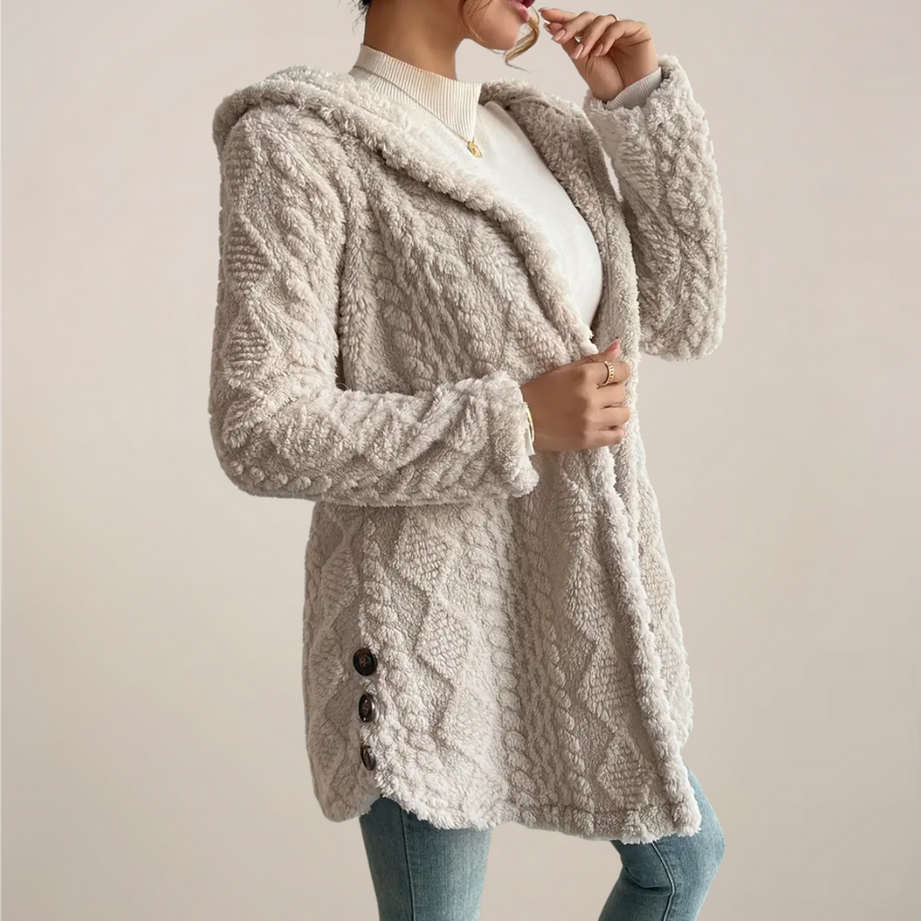 Evelyn | Women’s Hooded Textured Cardigan