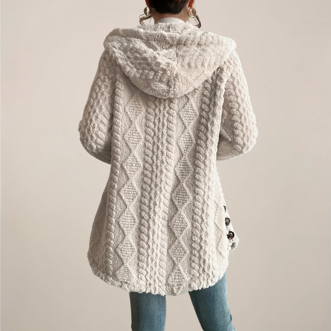 Evelyn | Women’s Hooded Textured Cardigan