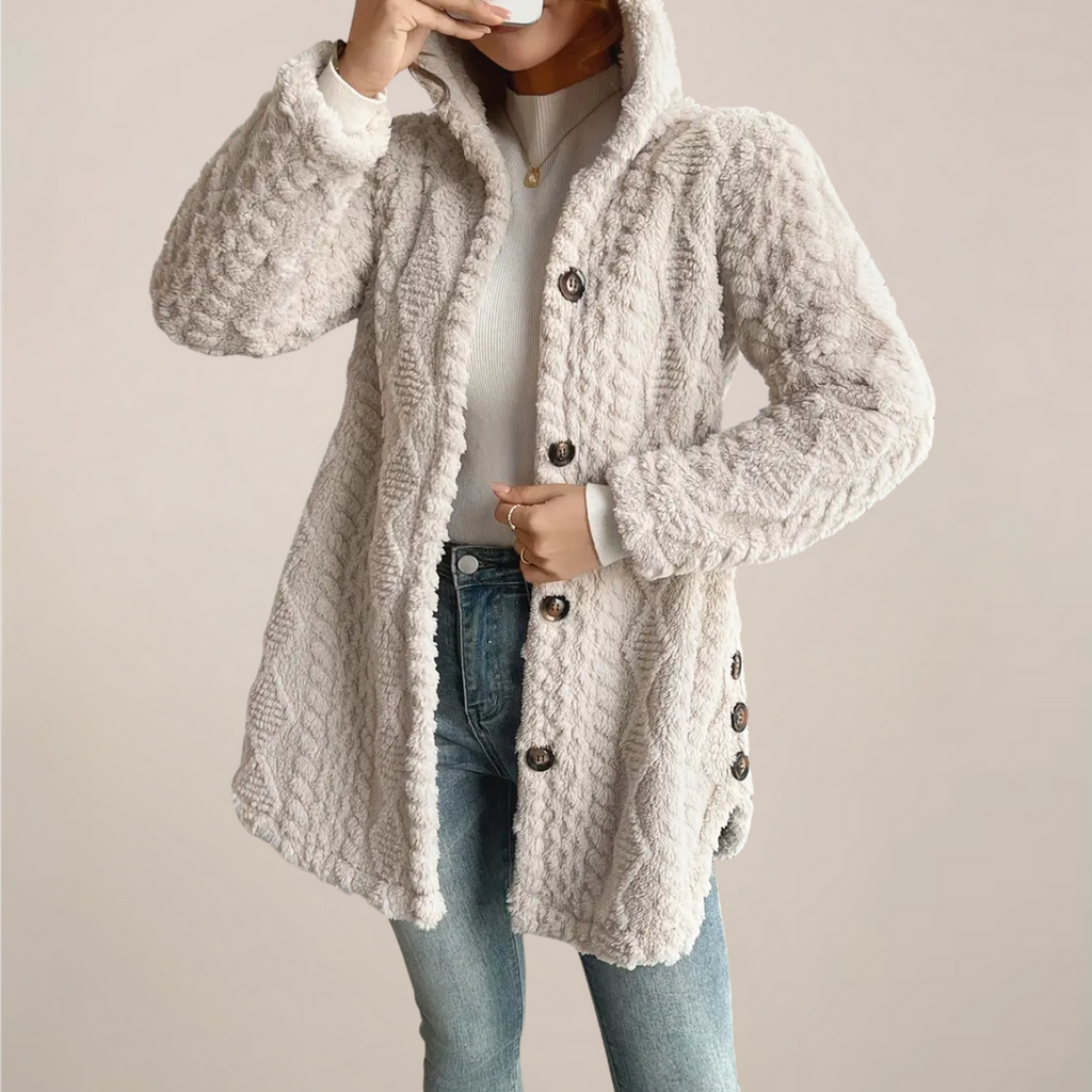 Evelyn | Women’s Hooded Textured Cardigan