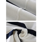 Men's Striped Quarter-Zip Jumper with Stand Collar