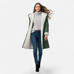 Women's Thick Winter Coat Hooded Button Fastening Pockets