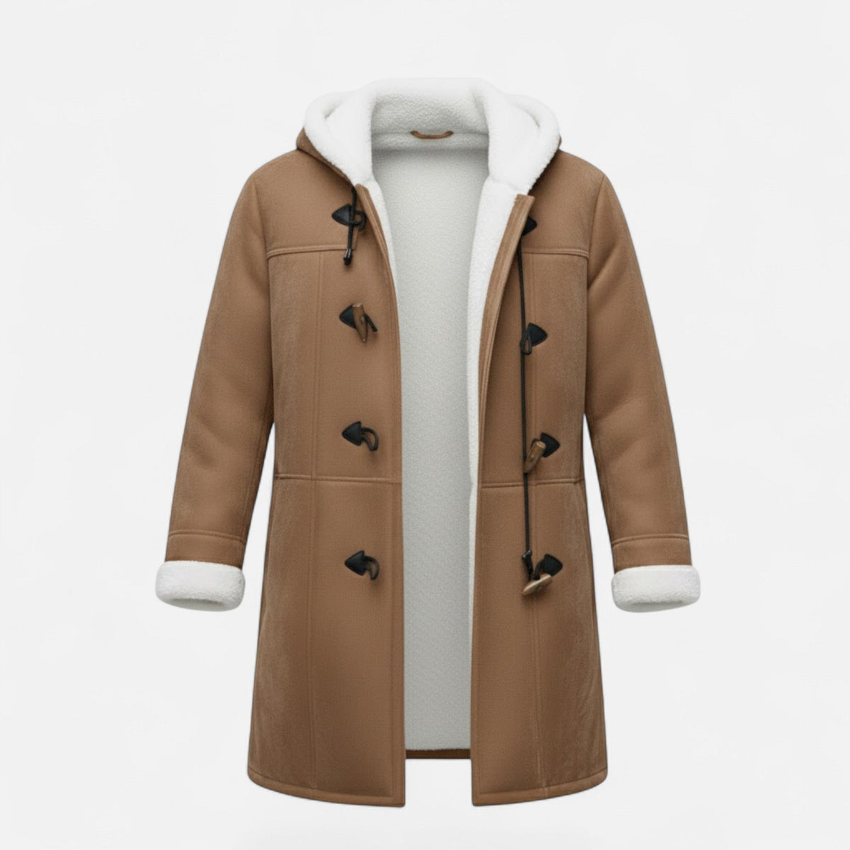 Women's Thick Winter Coat Hooded Button Fastening Pockets – Brown