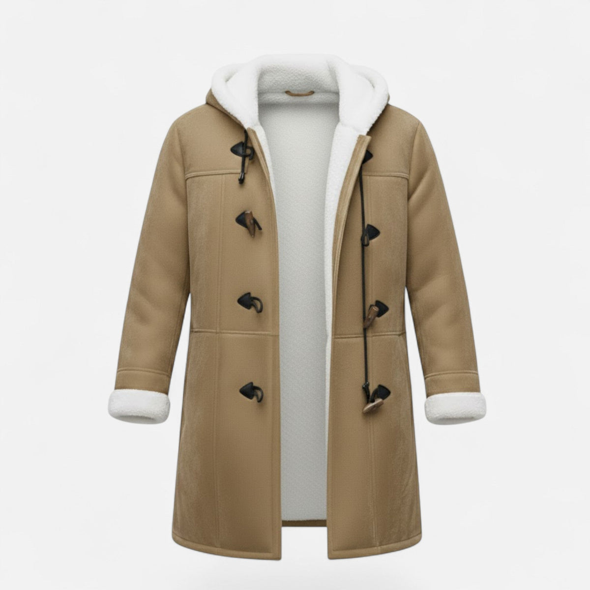 Women's Thick Winter Coat Hooded Button Fastening Pockets – Khaki