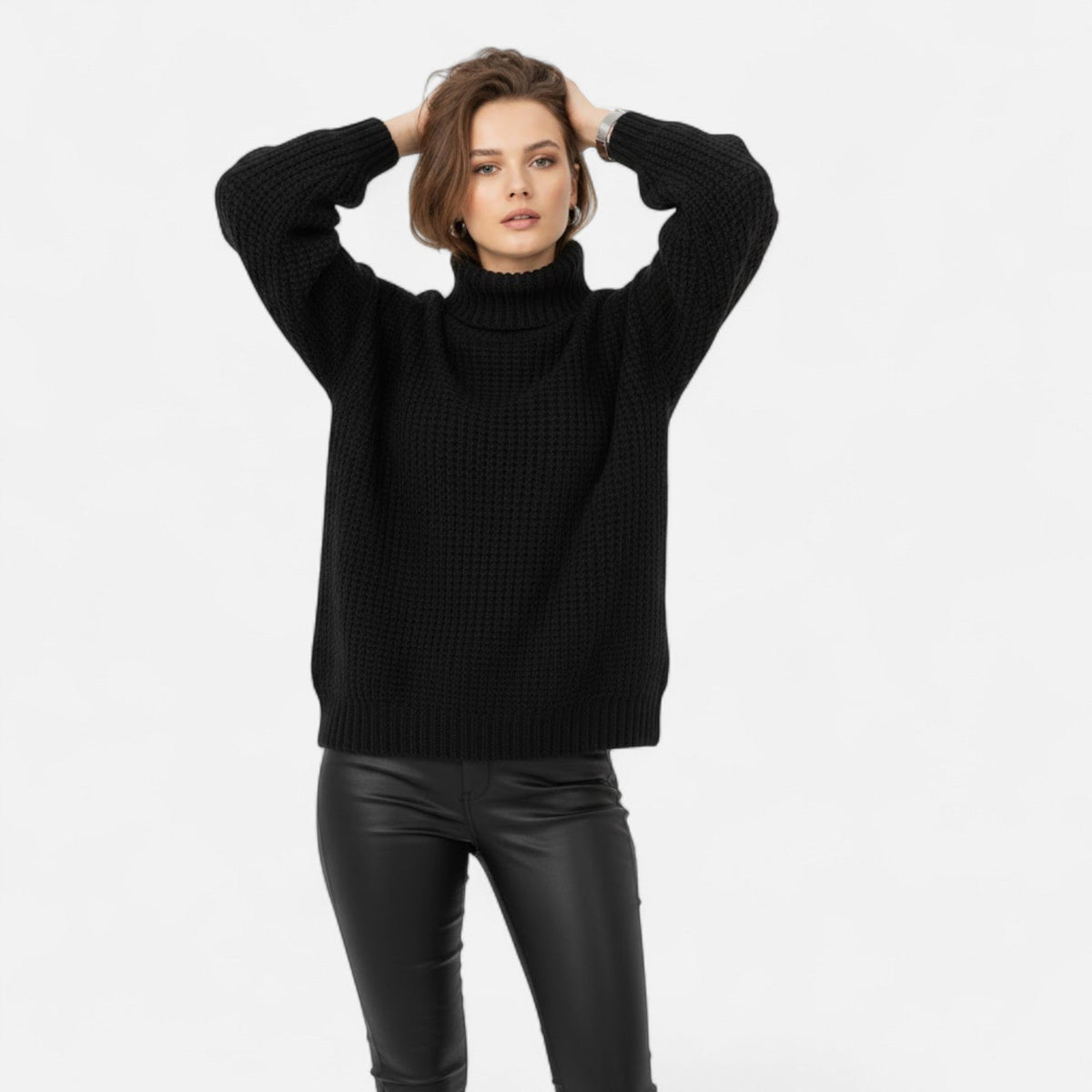 Women's Classic Roll-Neck Wool Blend Jumper