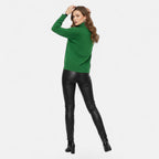 Women's Thick Knit Oversized Roll-Neck Jumper in Wool Blend