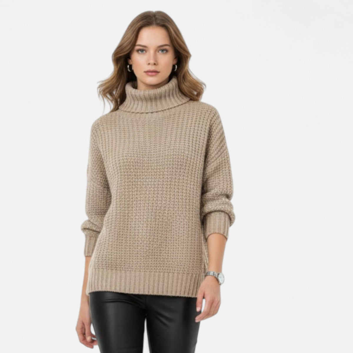 Women's Classic Roll-Neck Wool Blend Jumper