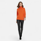 Women's Thick Knit Oversized Roll-Neck Jumper in Wool Blend