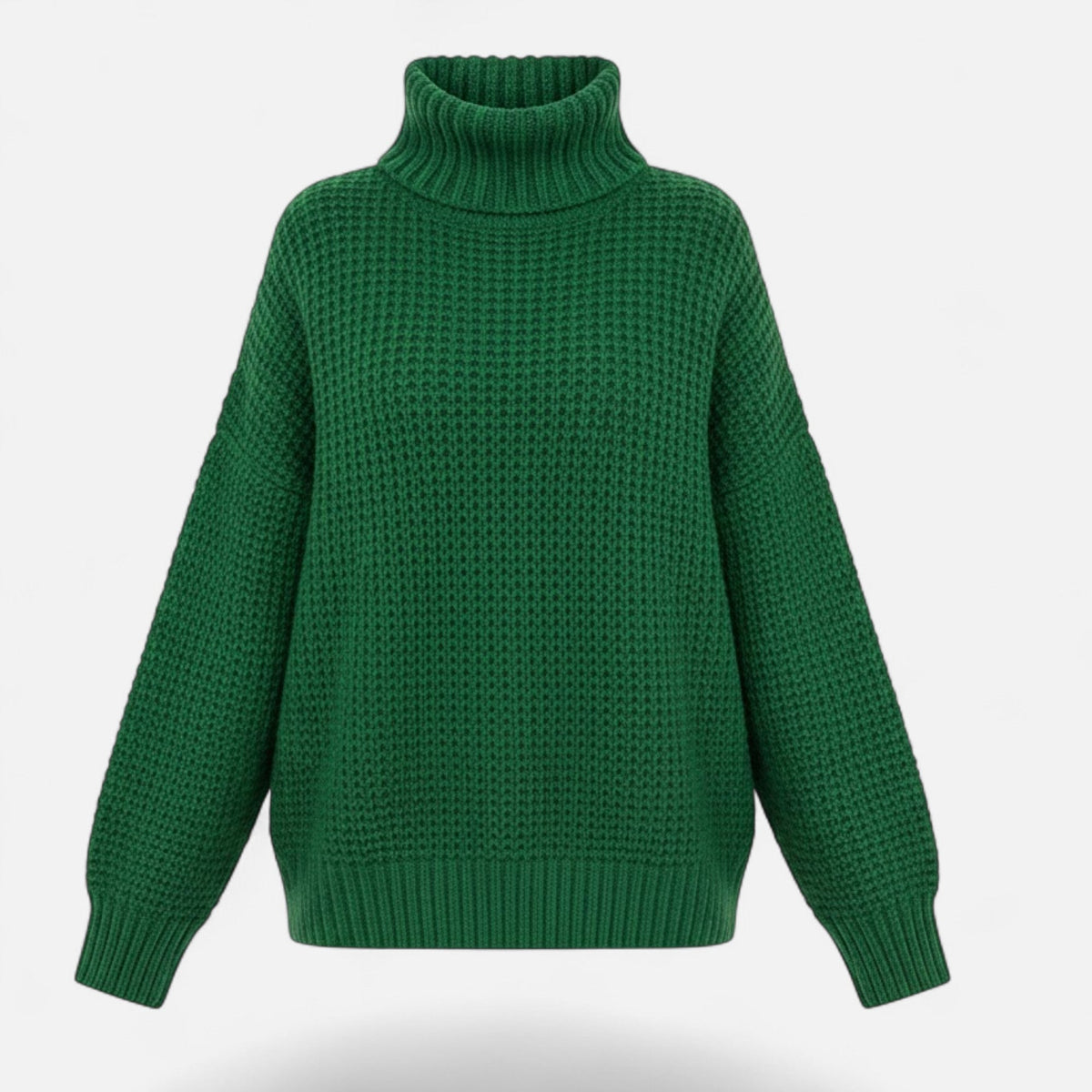 Women's Classic Roll-Neck Wool Blend Jumper – Green