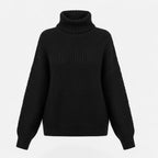 Women's Classic Roll-Neck Wool Blend Jumper – Black