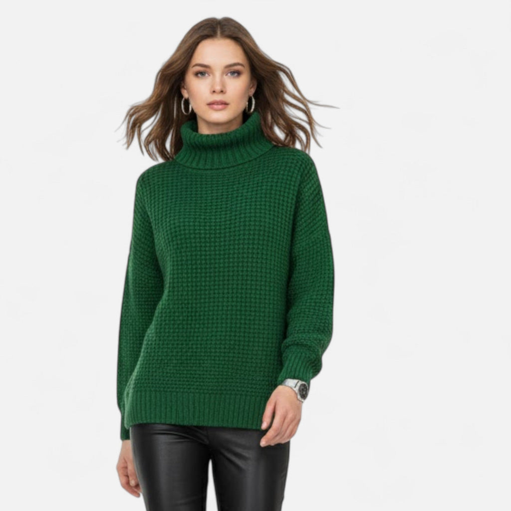 Women's Classic Roll-Neck Wool Blend Jumper