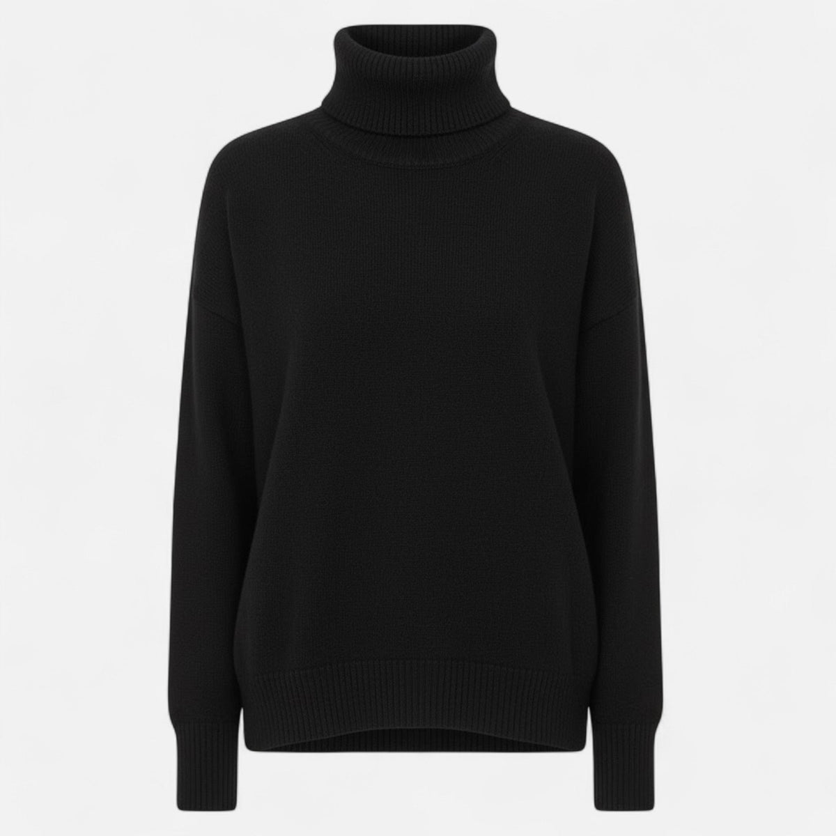 Women's Thick Knit Oversized Roll-Neck Jumper in Wool Blend