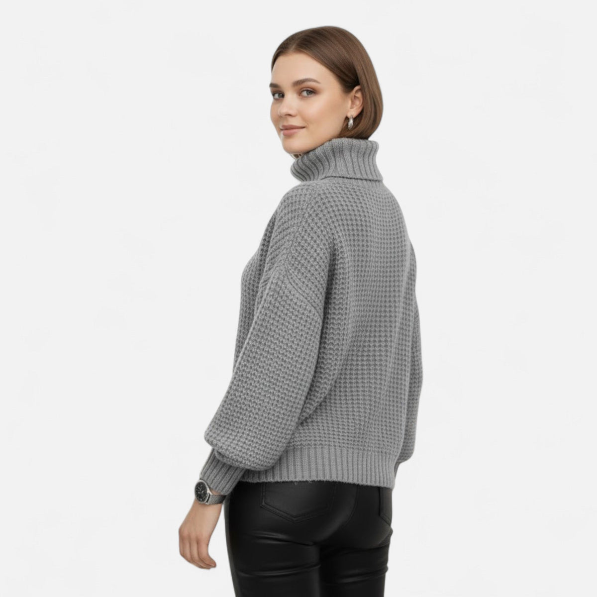 Women's Classic Roll-Neck Wool Blend Jumper