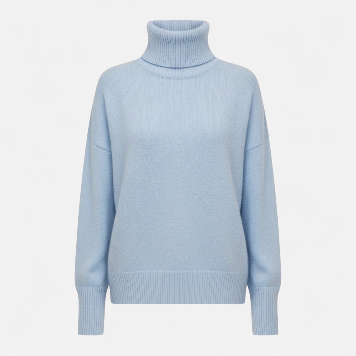 Women's Thick Knit Oversized Roll-Neck Jumper in Wool Blend
