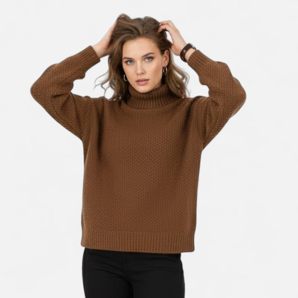 Women's Classic Roll-Neck Wool Blend Jumper