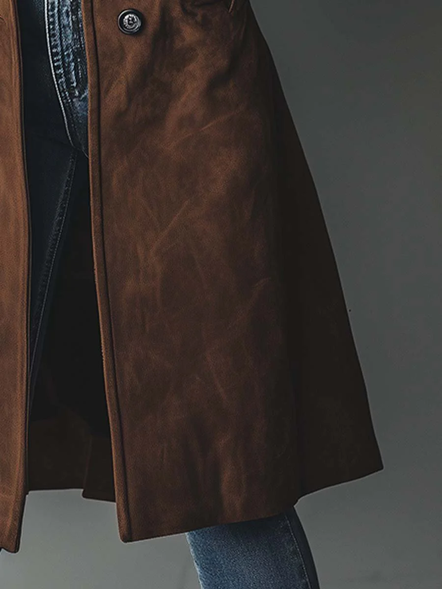 Women's Tailored Double-Breasted Longline Trench Coat