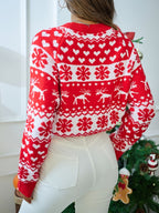 Women's Snowflake and Reindeer Knit Christmas Jumper