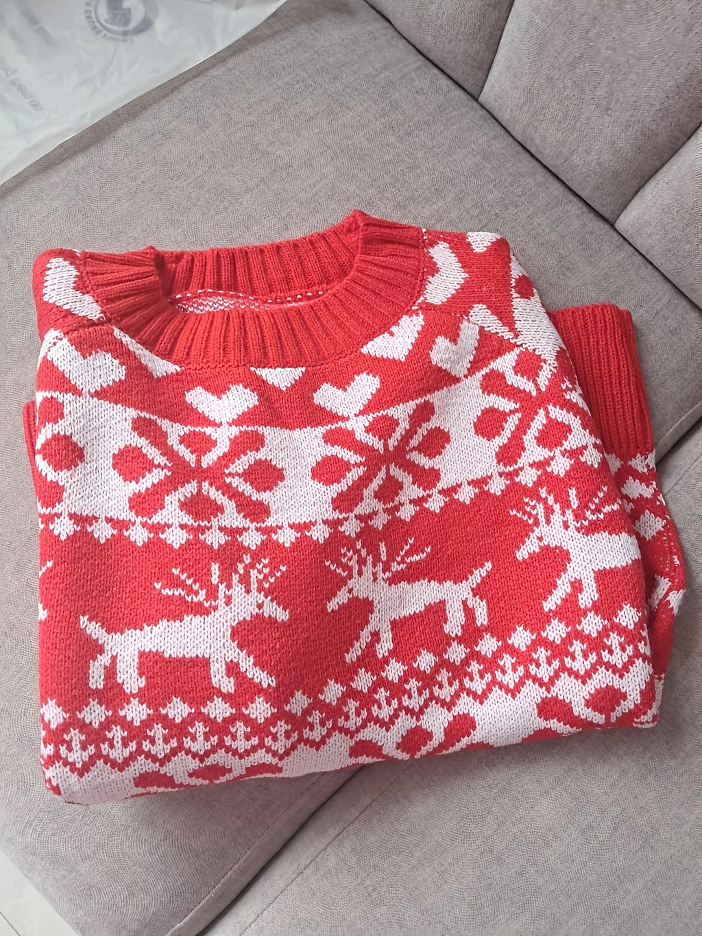Women's Snowflake and Reindeer Knit Christmas Jumper