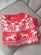 Women's Snowflake and Reindeer Knit Christmas Jumper