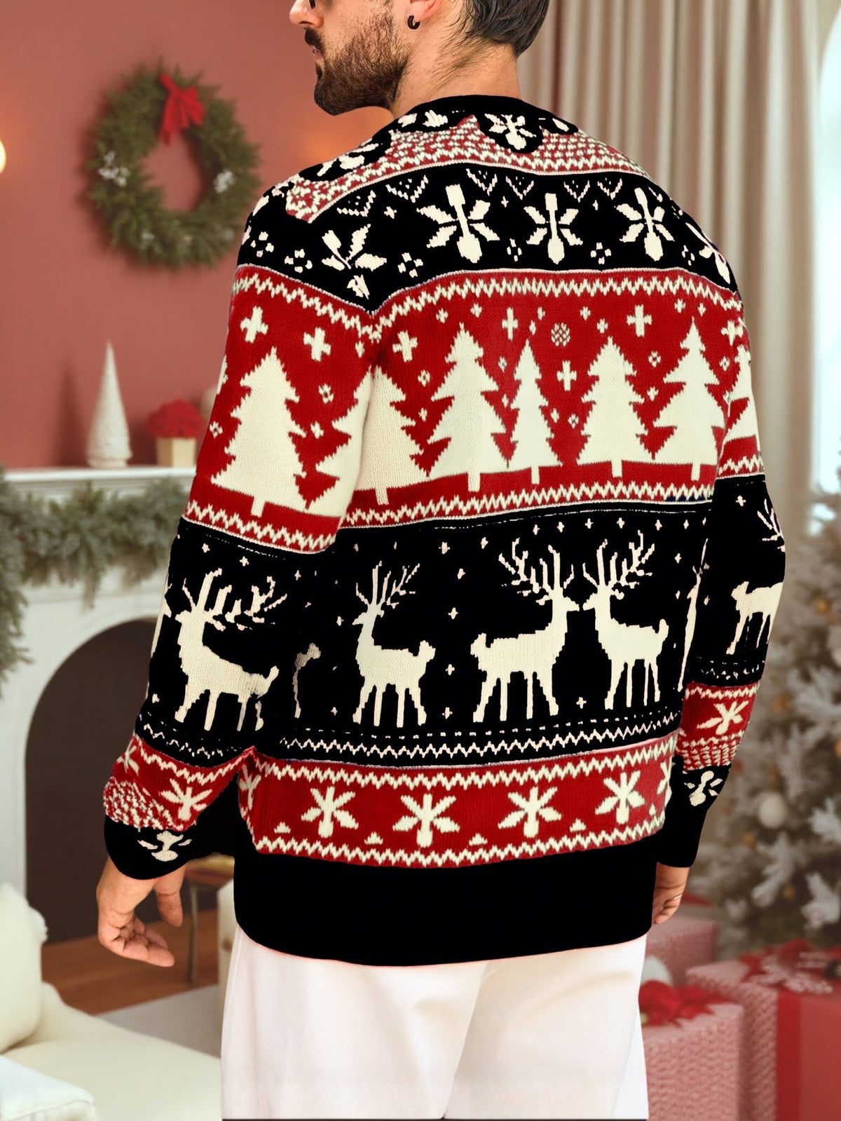 Women's Thick Knit Christmas Jumper with Classic Winter Motifs