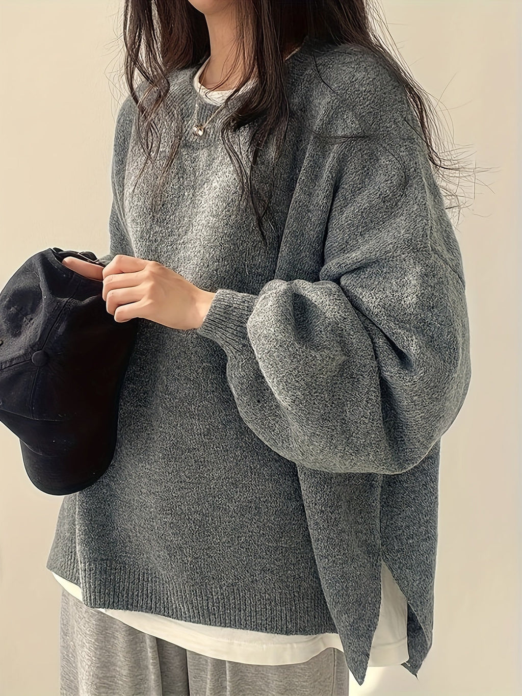 Women's Chunky Warm Round Neck Pullover Jumper