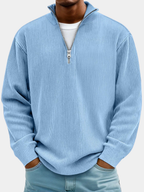 Men's Oversized Half-Zip Ribbed Sweat Top