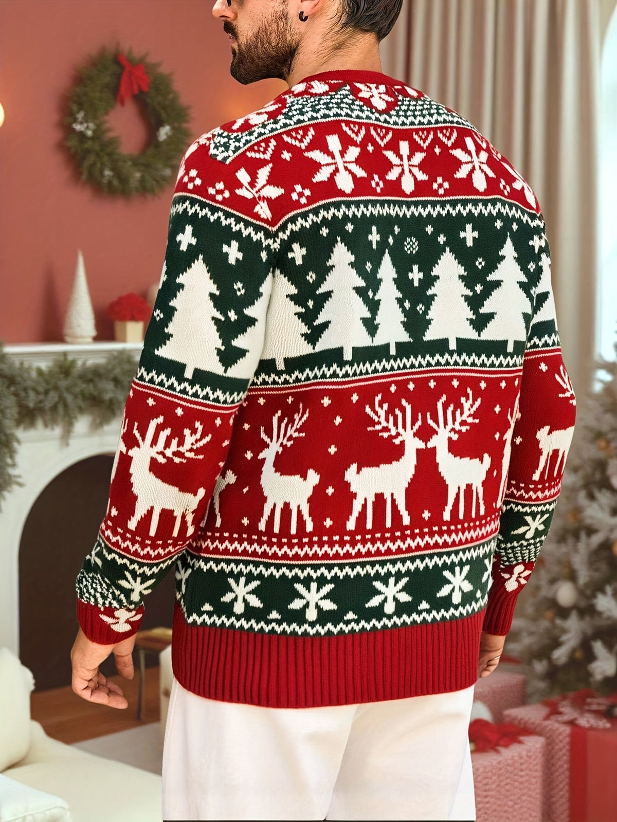 Women's Thick Knit Christmas Jumper with Classic Winter Motifs