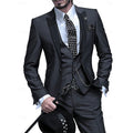 Men's Three-Piece Suit with Fitted Waistcoat