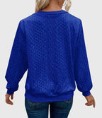 Women's Full Zip Cable-Knit Cardigan with Cropped Sleeves