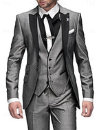 Men's Three-Piece Suit with Fitted Waistcoat