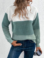 Women's Relaxed Colour-Block Dropped Shoulder Jumper