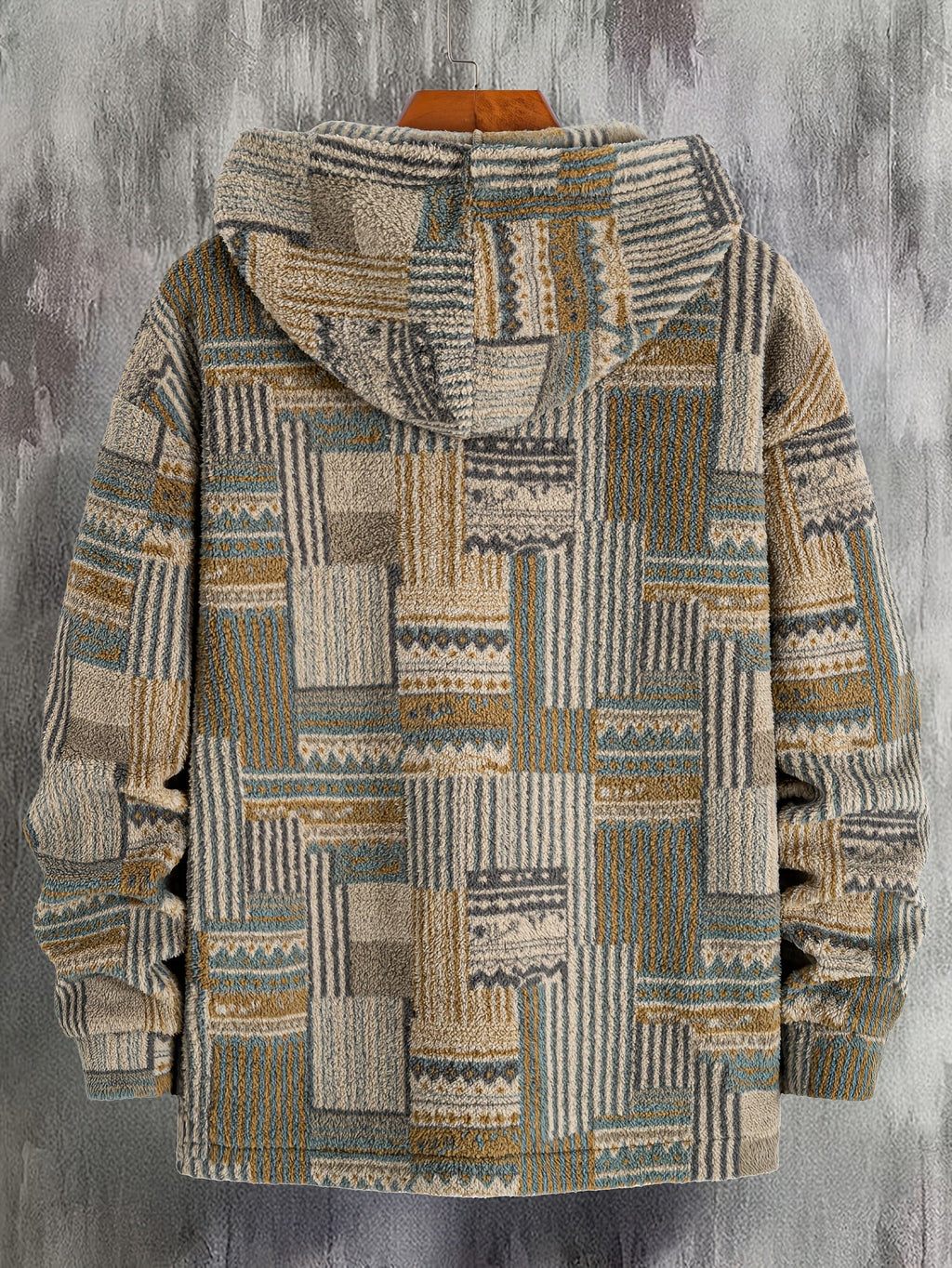 Women's Plush Printed Zip Neck Pullover